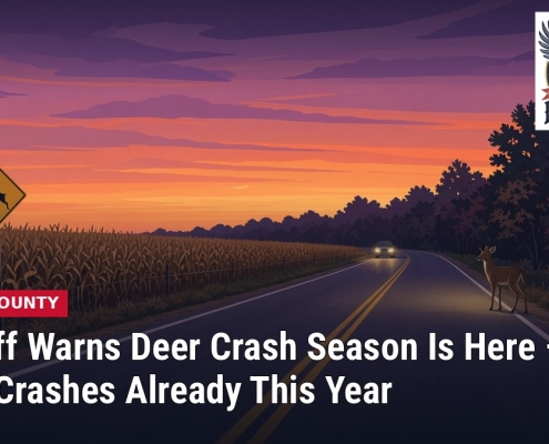 Illustration: WOOD COUNTY | Sheriff Warns Deer Crash Season Is Here – 150 Deer Crashes Already This Year